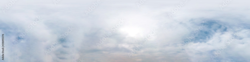 blue sky with morning fog. Seamless hdri panorama 360 degrees angle view with zenith for use in 3d graphics or game development as sky dome or edit drone shot