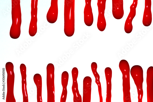 Red streaks of blood on a white background