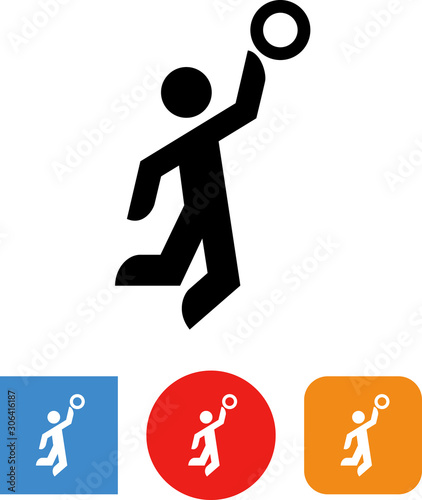 Basketball Player Layup Dunk Vector Icon