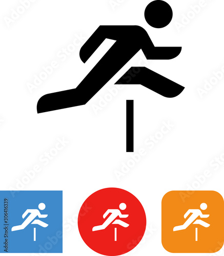 Hurdle Race Runner Vector Icon