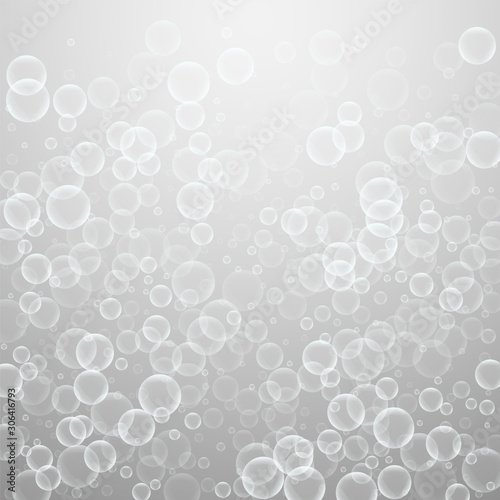 Random soap bubbles abstract background. Blowing b