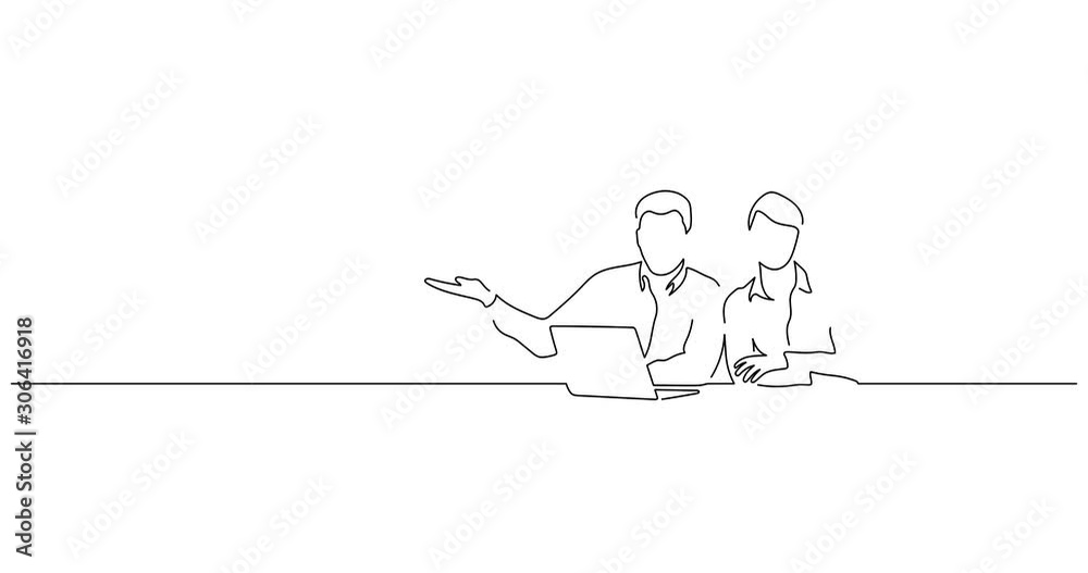 People using technology at work line drawing, animated illustration design. Technology collection. People using technology at work line drawing, animated illustration design. Technology collection.