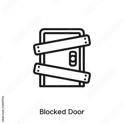 blocked door icon vector sign symbol