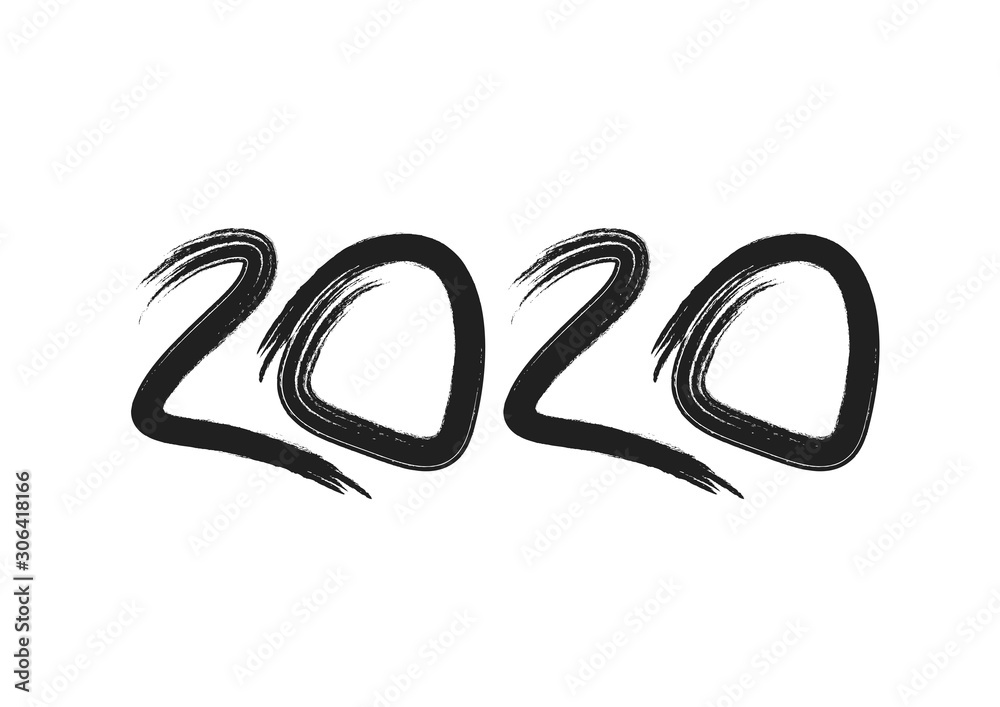2020 text design Black color, Collection of Happy New Year and happy holidays, lettering design element, handwritten isolated on white background. Calendar 2020 2020 text design Black color, Collection of Happy New Year and happy holidays, lettering design element, handwritten isolated on white background. Calendar 2020
