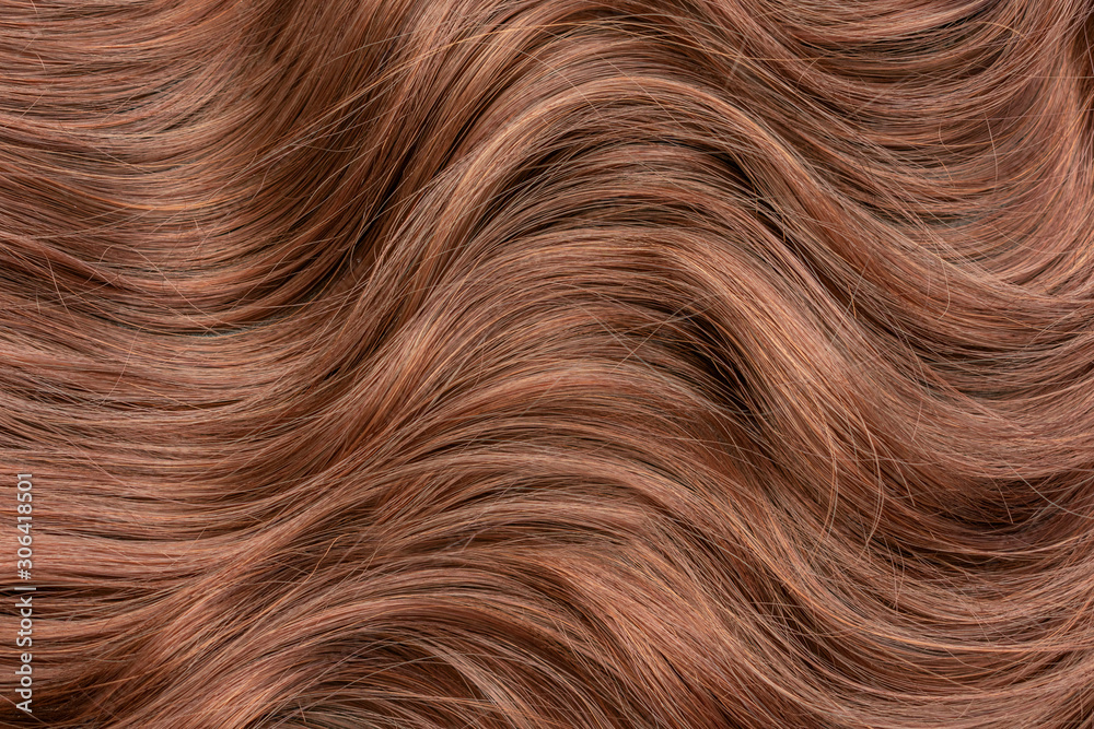 Fototapeta premium Beautiful wavy hair texture, light brown hair
