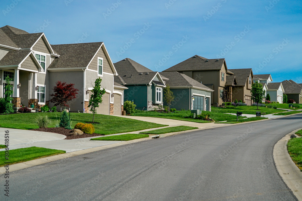beautiful neighborhood street Stock Photo | Adobe Stock