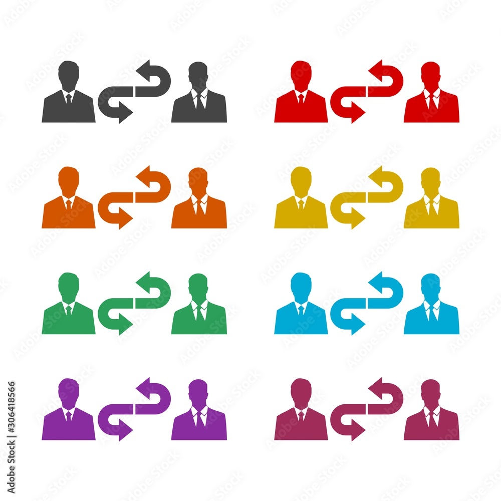 Conversation color icon set isolated on white background Conversation color icon set isolated on white background