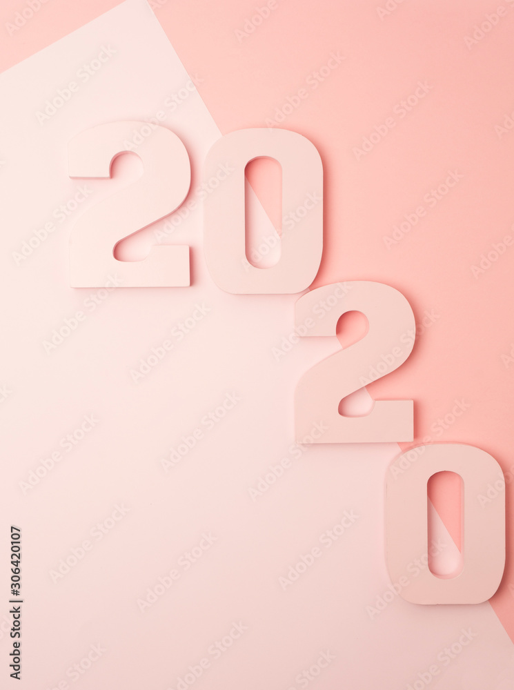 Creative inspiration concepts 2020 with text number on the color background.Business resolution, action plan ideas.Pink color pale shades. Creative inspiration concepts 2020 with text number on the color background.Business resolution, action plan ideas.Pink color pale shades.