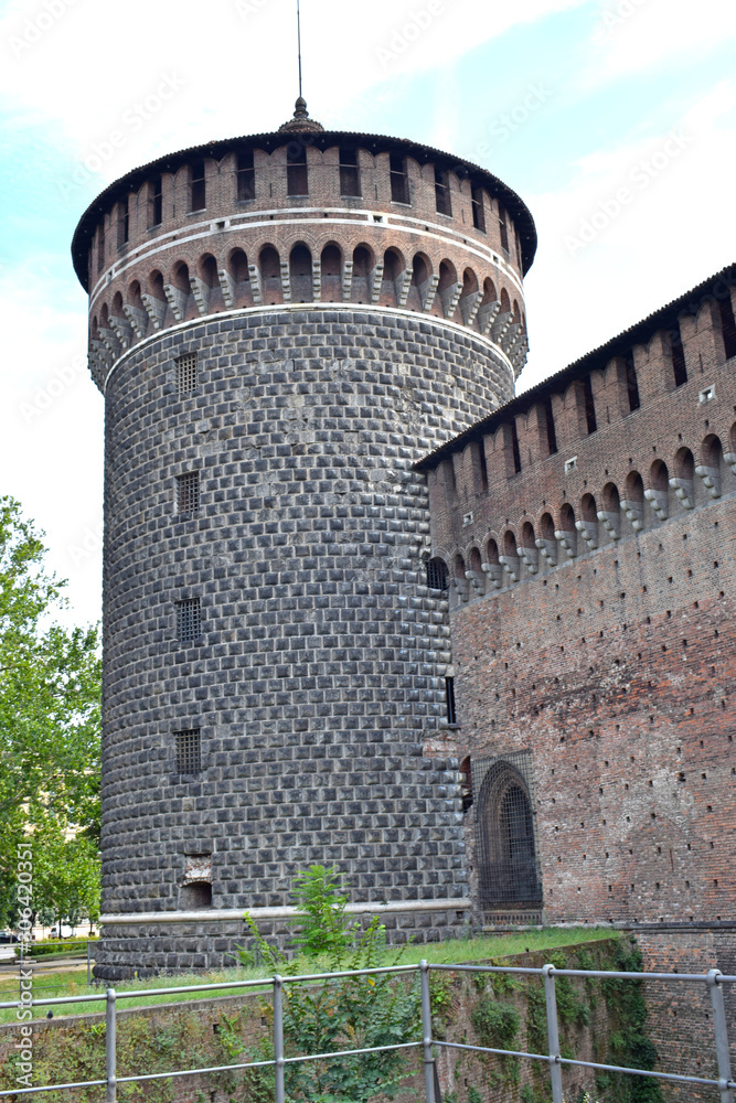 Castillo Sforzesco en Milan Italia