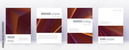 Minimalistic brochure design template set. Orange 
