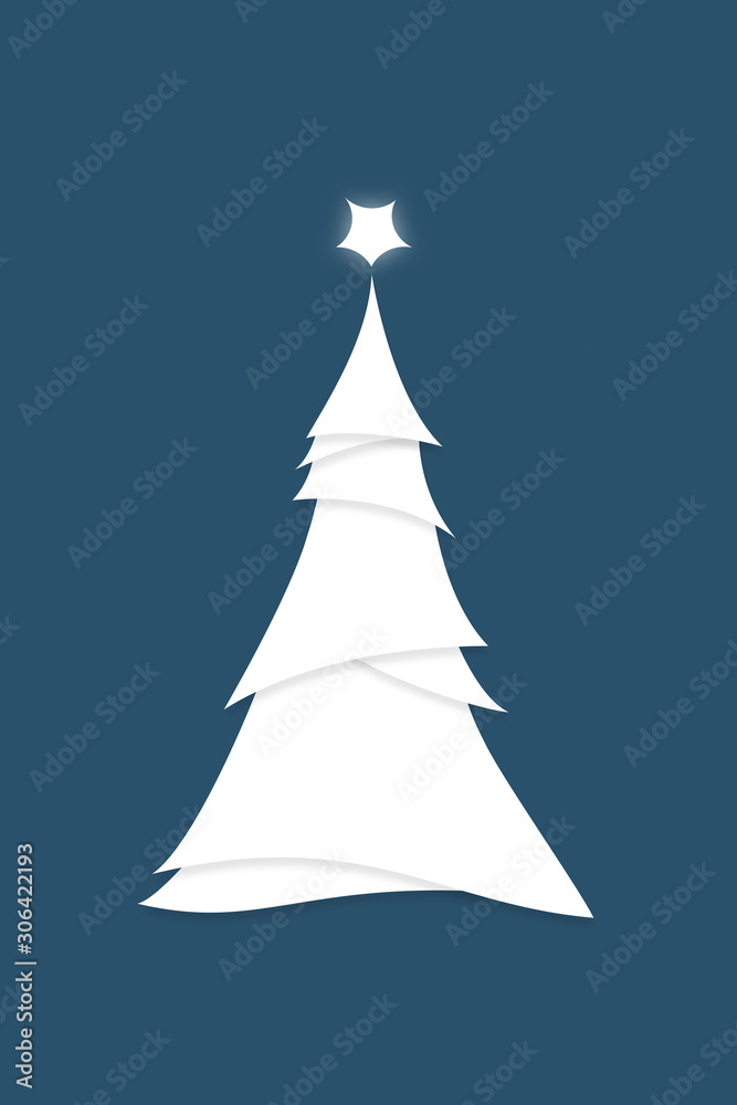 Minimalist Style Modern White Christmas Tree Illustration Minimalist Style Modern White Christmas Tree Illustration