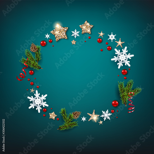 Winter holiday Christmas blue design