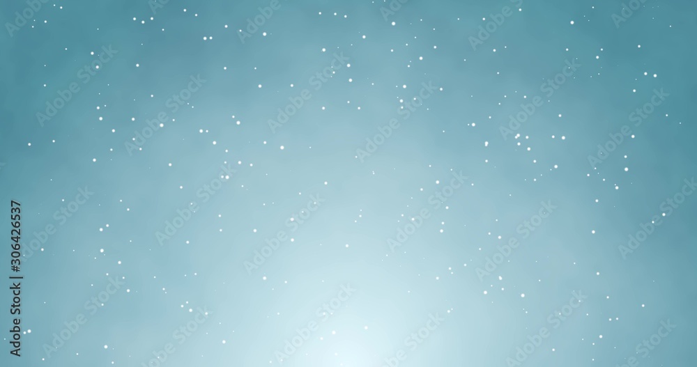 Snowflakes and bokeh lights on the blue Merry Christmas background. 3D rendering