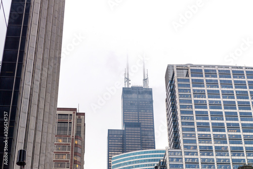 Clouds over skyscrapers in Chicago