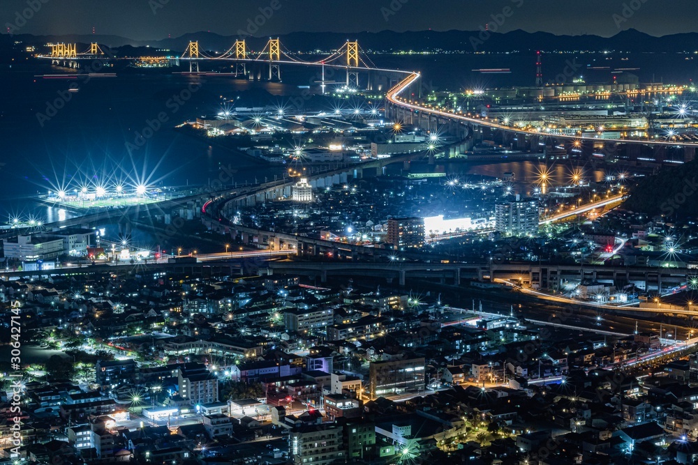 Obraz premium 瀬戸夜景Night 瀬戸大橋