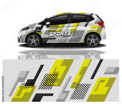 sport car decal wrap design vector