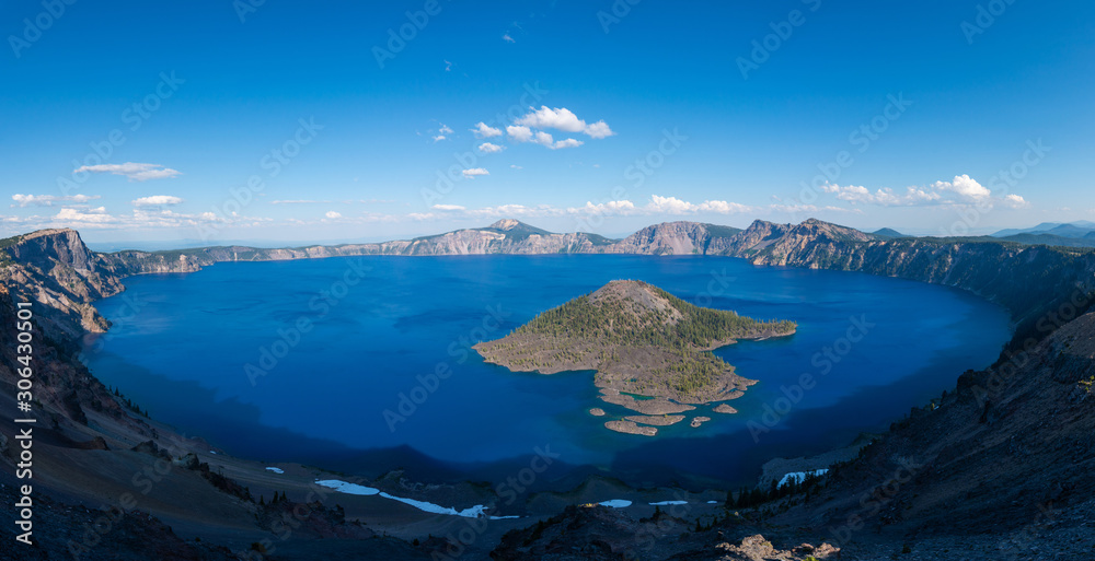 Panorama of Crater Lake and Wizard Island from Hillman Peak