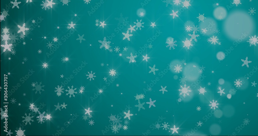 Christmas blue background with snowflakes - falling snow 3D rendering Christmas blue background with snowflakes - falling snow 3D rendering