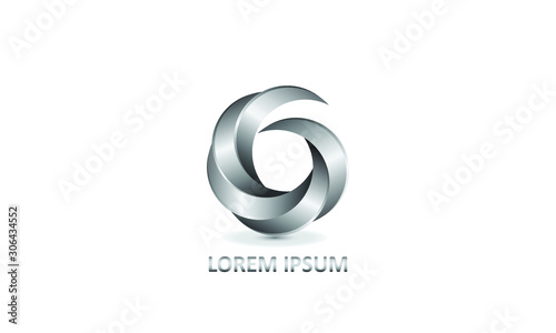 creative, simple, luxurious, elegant silver metalic 3d font with sample text / symbol / alphabet / Letter G sphere design logo template vector icon