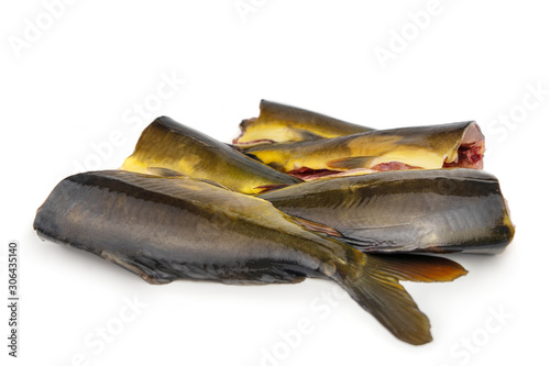 raw fish carp fillet on a white background