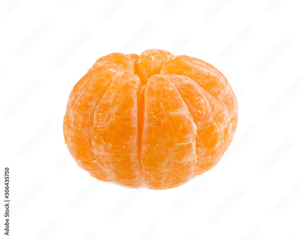 peeled tangerine on a white background isolated peeled tangerine on a white background isolated