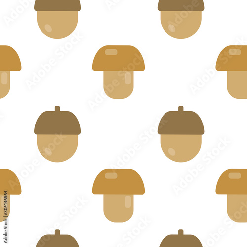 This is seamless pattern texture of mushrooms and acorns on with background. Wrapping paper.