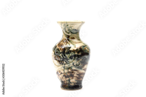 Marble vases on a white background