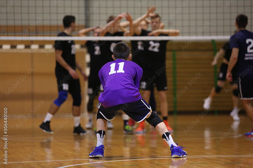 back view of a man volleyball player