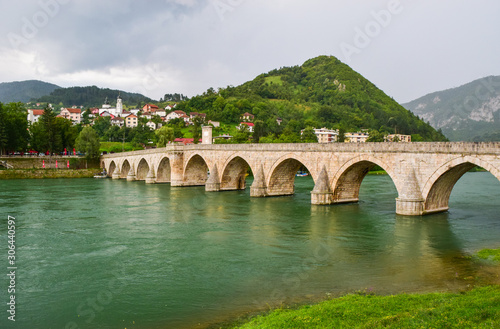 The Mehmed Pasa Sokolovic Bridge over the Drina River, Bosnia and Herzegovina. © jana_janina
