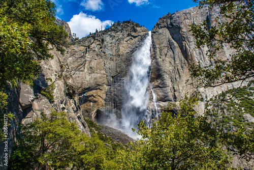 Scenic waterfall in Yosemite National Park  California  USA