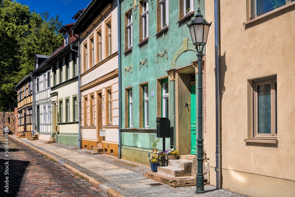 altes stadtviertel katzenellenbogen in bernau bei berlin, deutschland