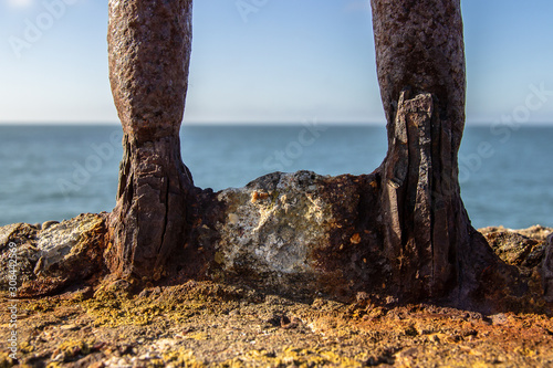 Aggressive sea water destroys metal.