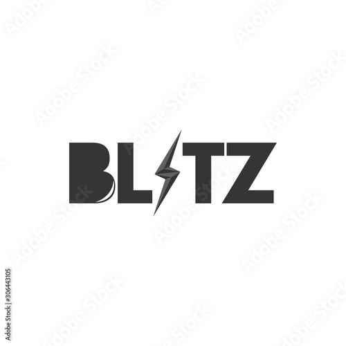 BLITZ letter with lightning storm logo design vector