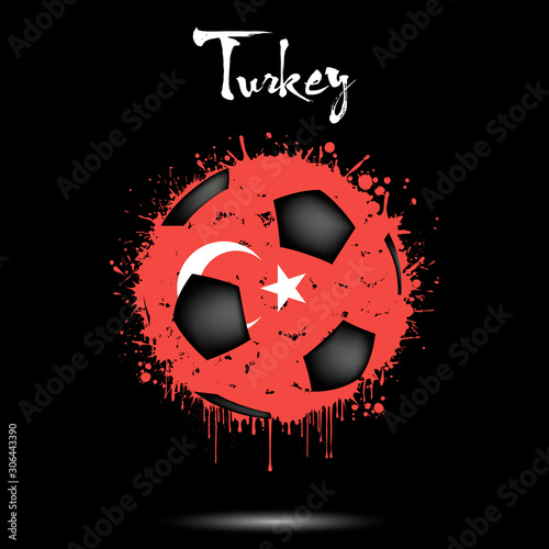 Soccer ball in the colors of the Turkey flag