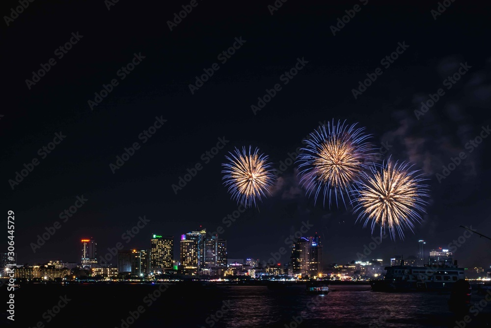 Pattaya,Chonburi, Thailand. Nov-29-2019 International Fireworks Festival 2019 Pattaya.