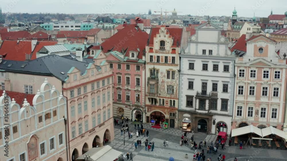 Prague is the capital of the Czech Republic: November 2019. Views of the beautiful old city. drone view Prague is the capital of the Czech Republic: November 2019. Views of the beautiful old city. drone view