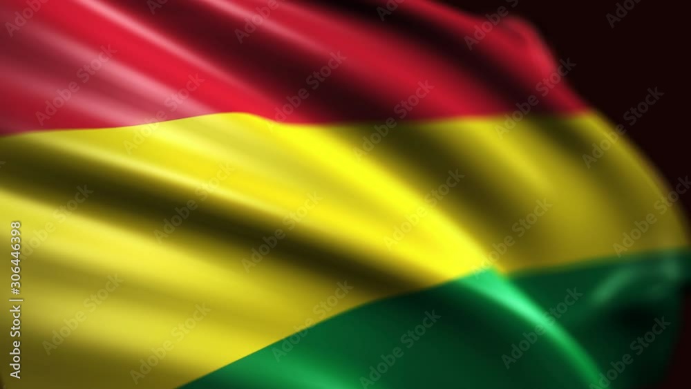 3d render. Bolivian flag flies in the wind. Seamless loop. 3d render. Bolivian flag flies in the wind. Seamless loop.