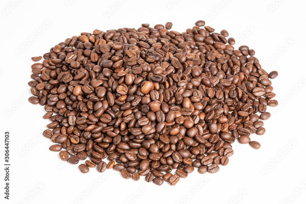 A Mound Of Roasted Coffee Beans A Mound Of Roasted Coffee Beans