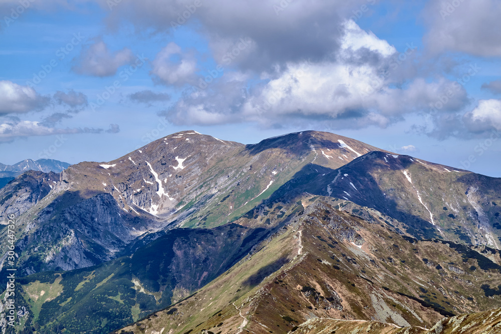 Grassy ridge in the Tatra Mountains in Poland.