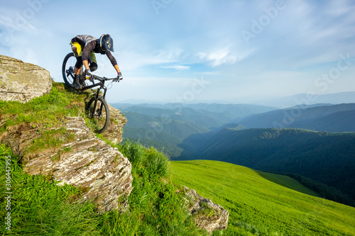 A man is riding bicycle