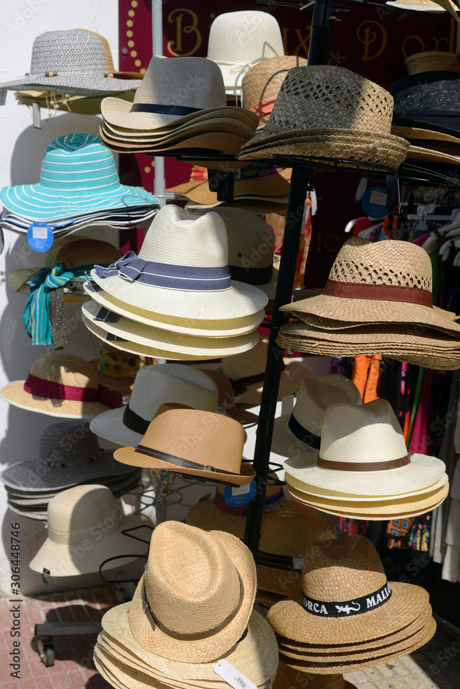 hats for sale, mallorca, island, spain