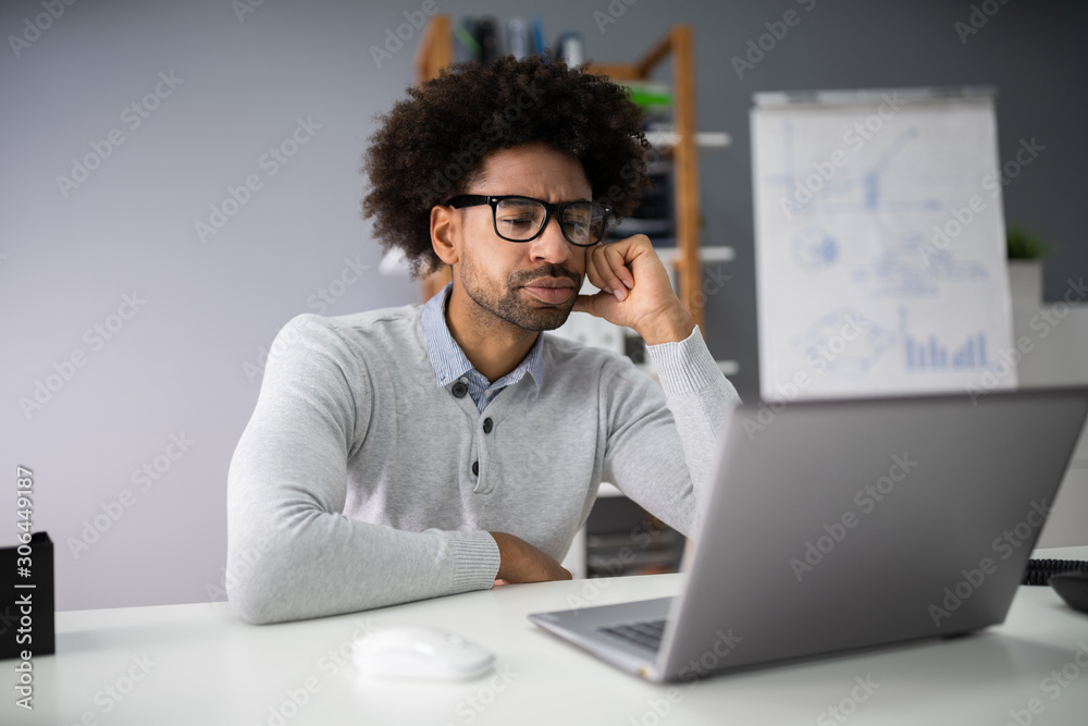 Stressful Business Man Working On Laptop Stressful Business Man Working On Laptop