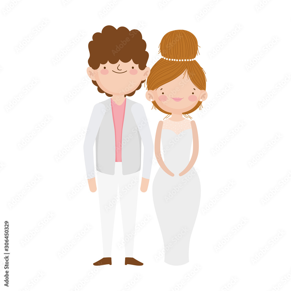 wedding couple, bride and groom in elegant suits cartoon wedding couple, bride and groom in elegant suits cartoon