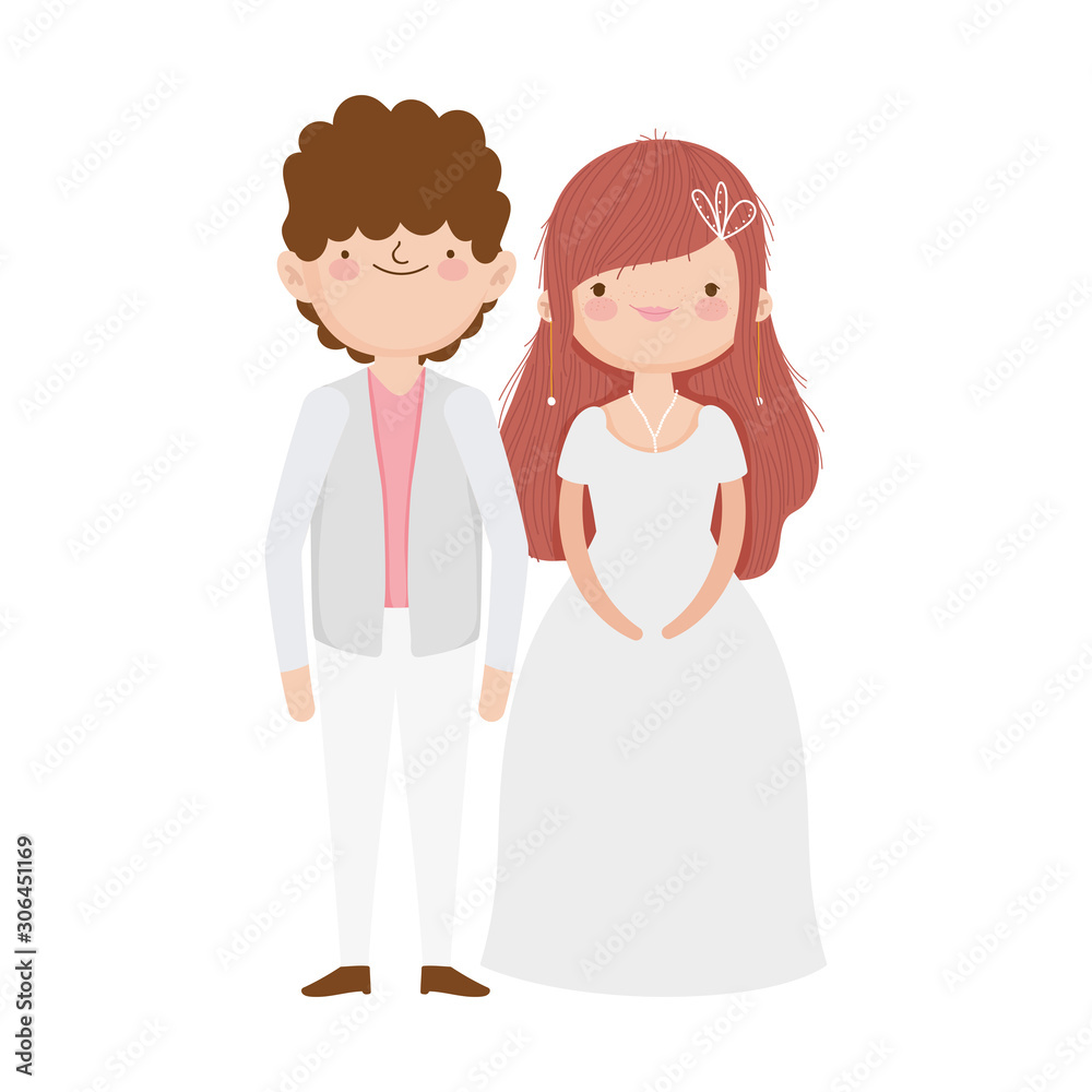 wedding couple, bride and groom in elegant suits cartoon wedding couple, bride and groom in elegant suits cartoon