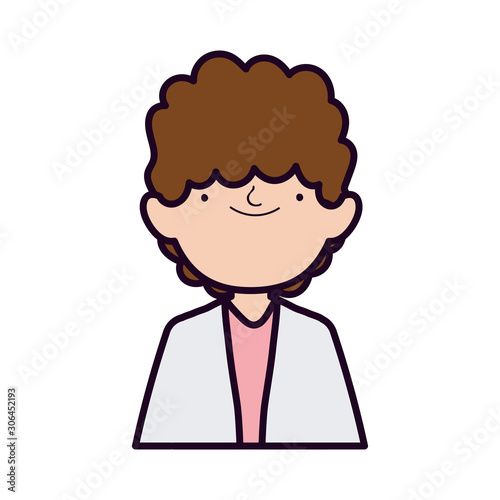 wedding groom man cartoon character in suit portrait