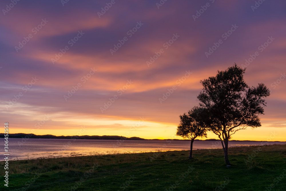 Beautiful sunset with gradient sky Beautiful sunset with gradient sky