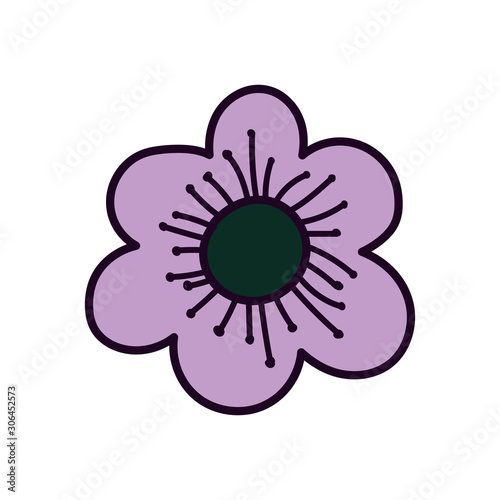 purple flower nature decoration ornament icon