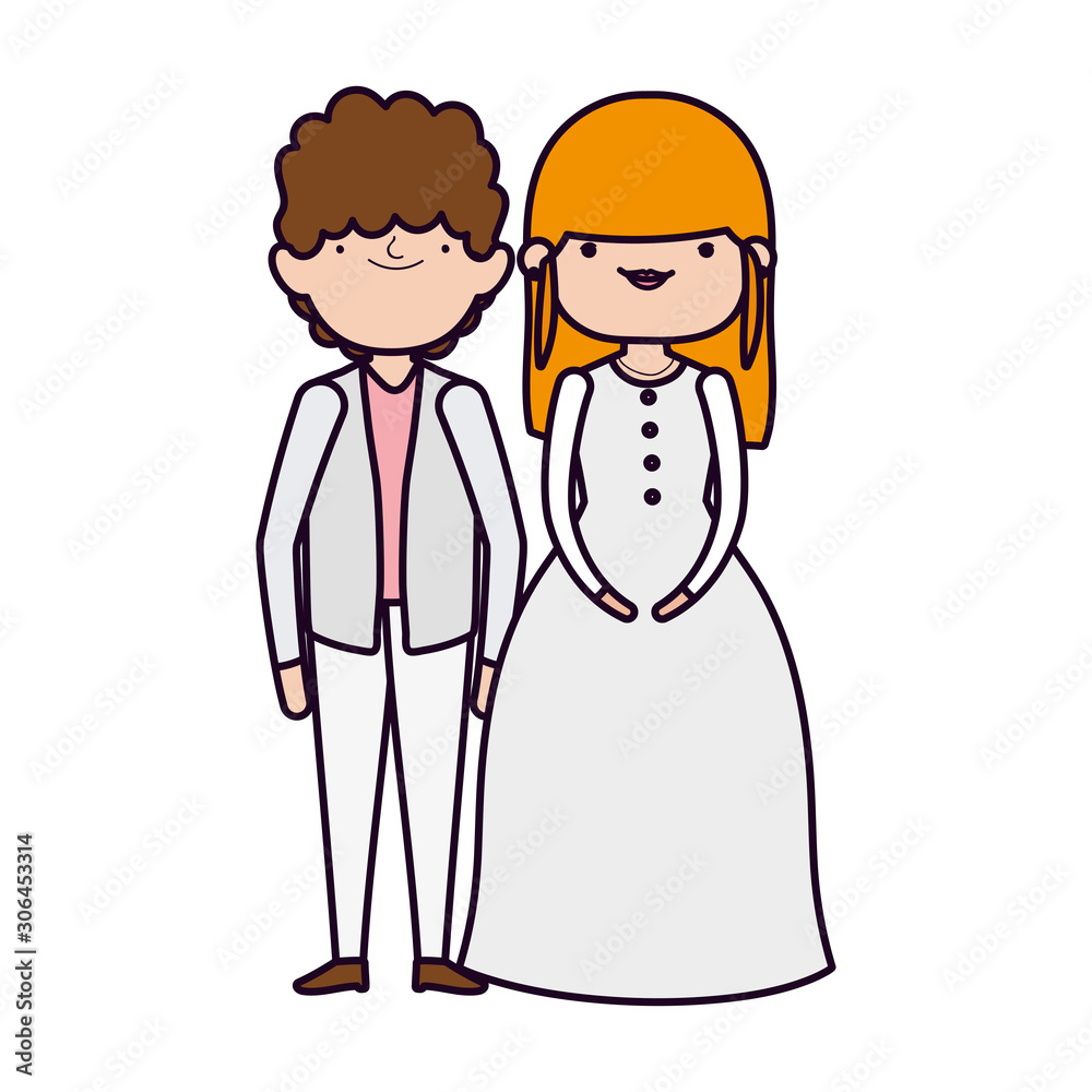 wedding couple, bride and groom in elegant suits cartoon wedding couple, bride and groom in elegant suits cartoon