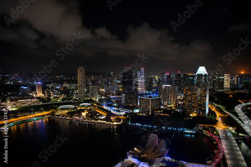 Singapore, 7 january 2019 - Marina Bay in Singapore by night