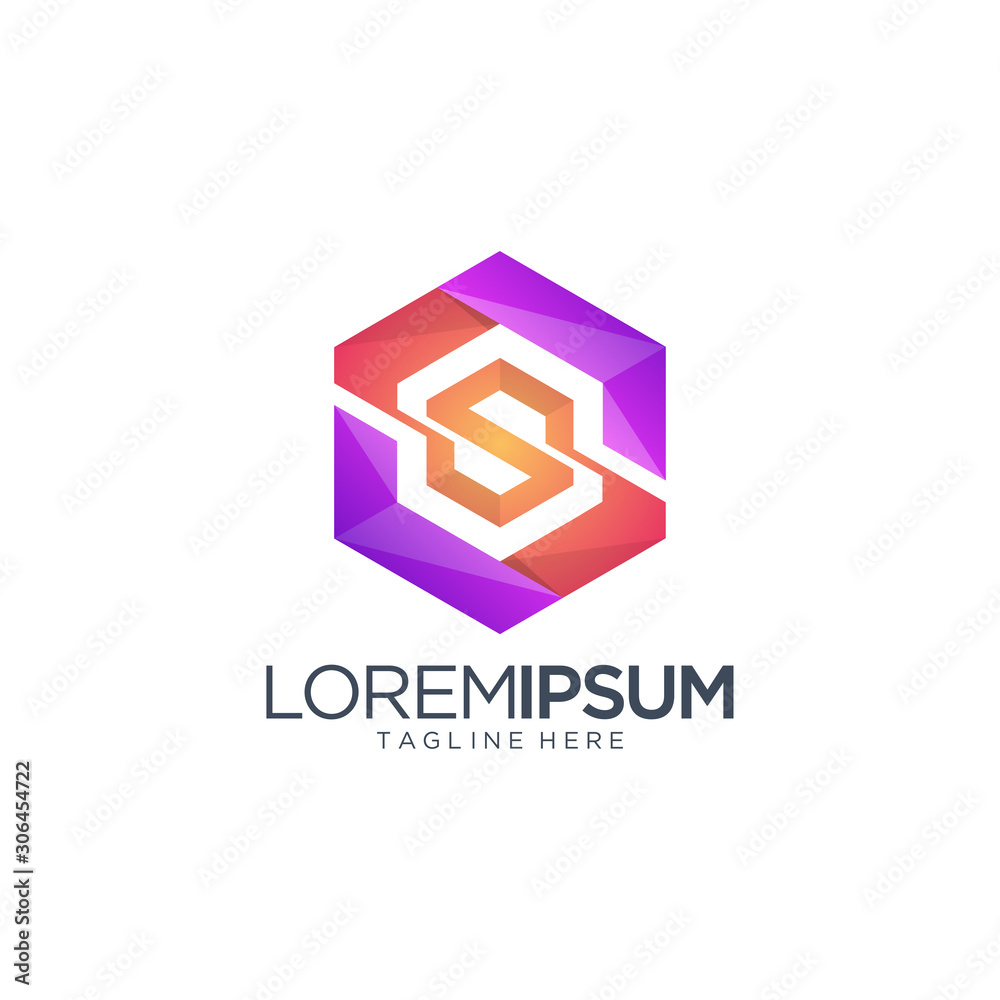 Hexagon Letter S Logo Design Template Hexagon Letter S Logo Design Template